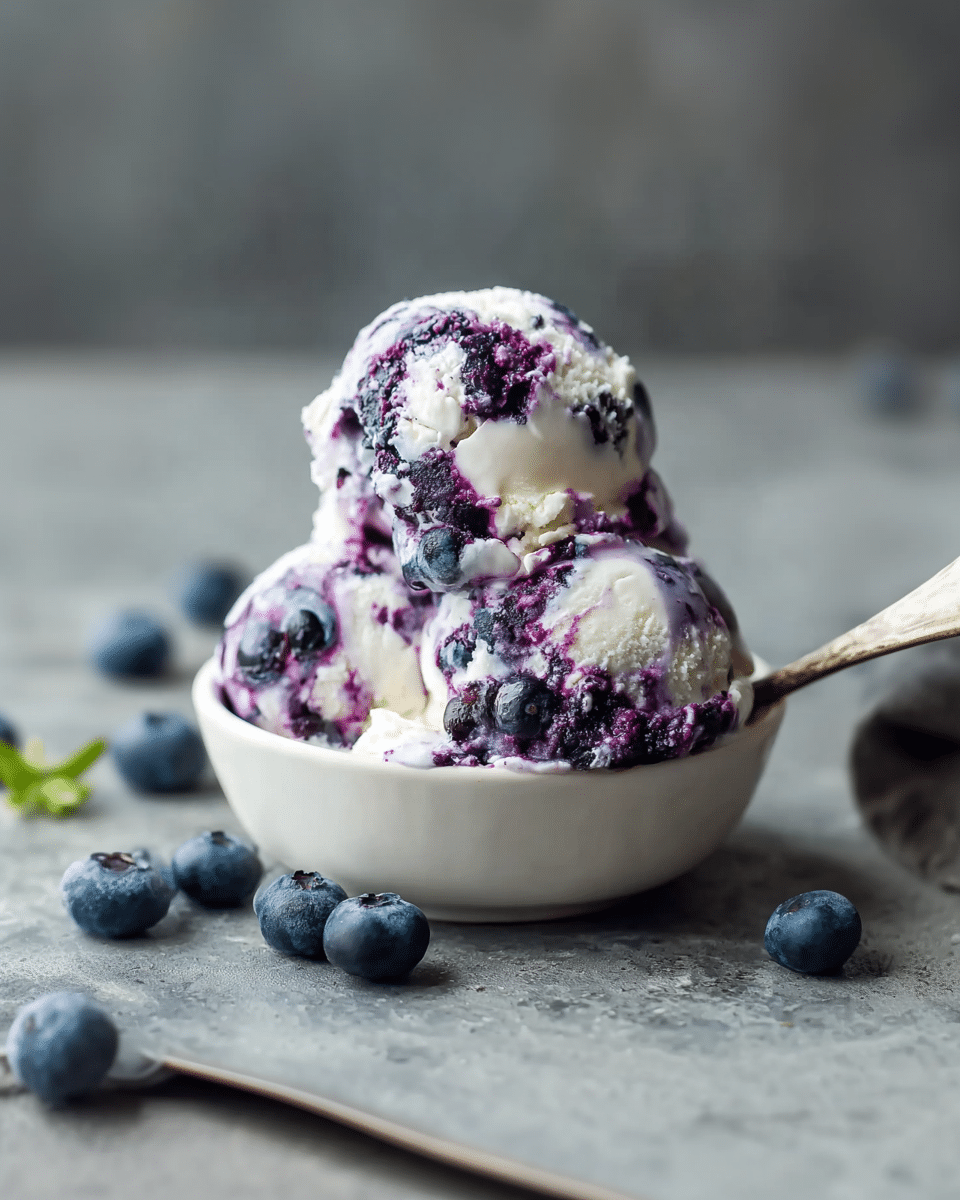 Blueberry Cottage Cheese Ice Cream