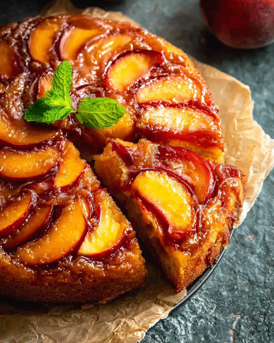 Bourbon Peach Upside Down Cake