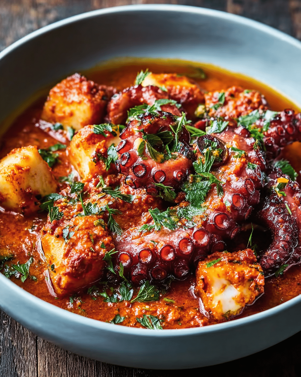 Braised Octopus with Smoky Romesco Sauce
