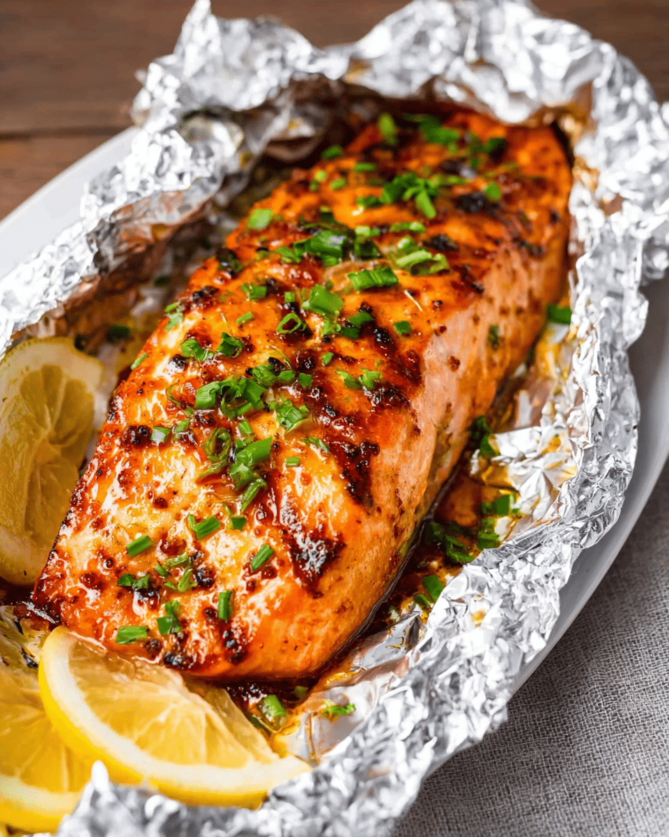 Grilled Soy Brown Sugar Salmon in Foil