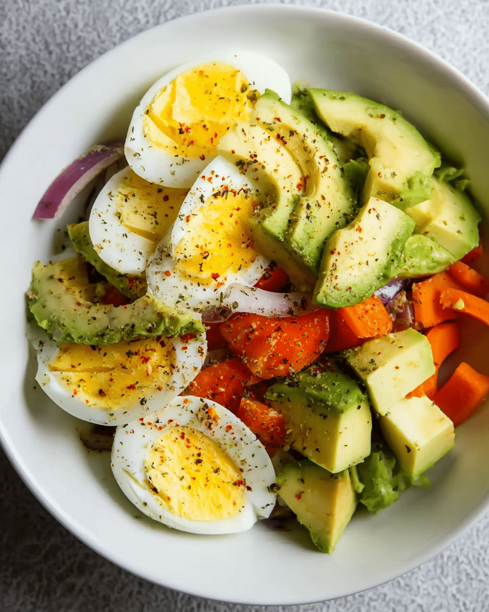 Hard Boiled Egg and Avocado Bowl