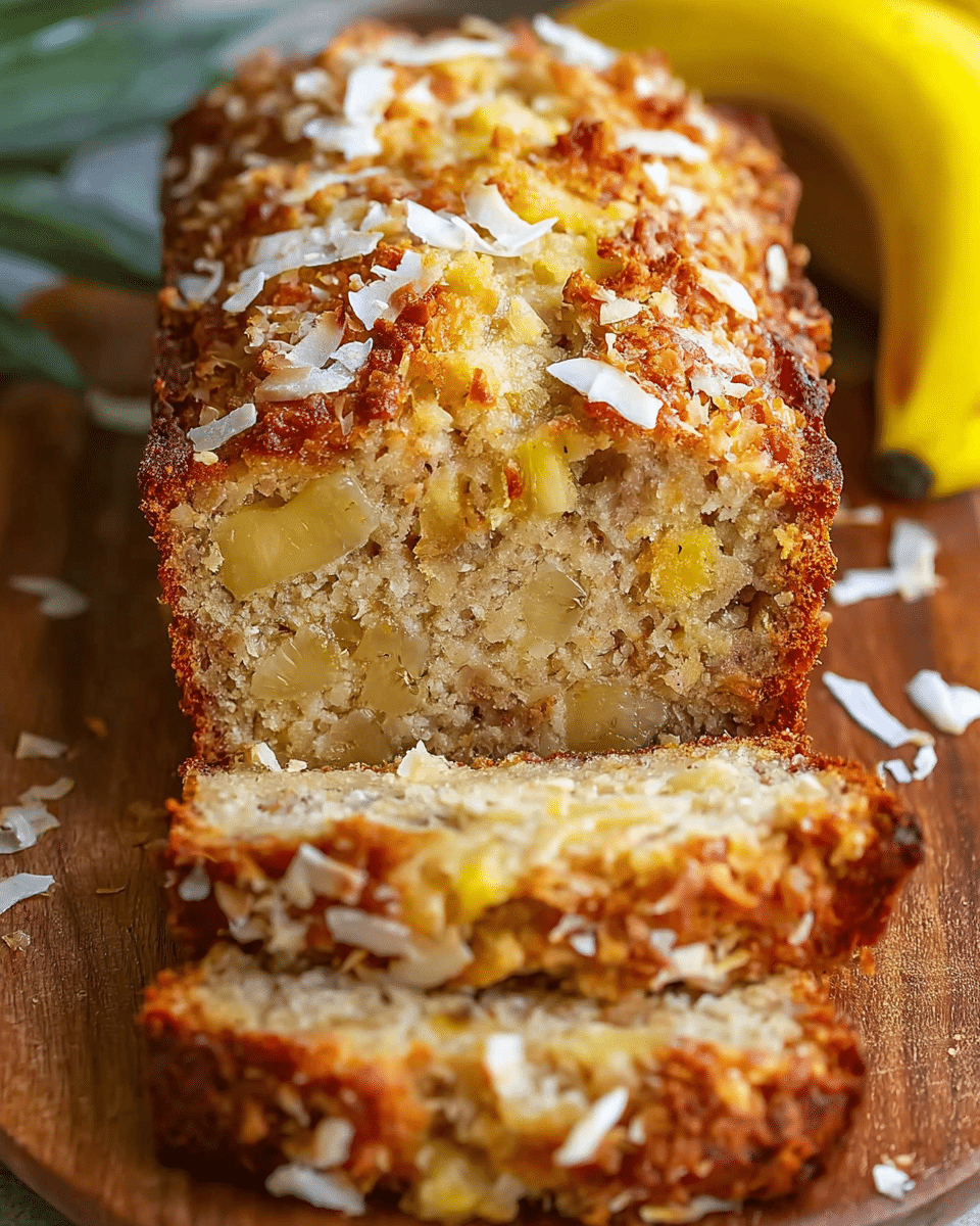 Hawaiian-inspired Coconut Pineapple Banana Bread