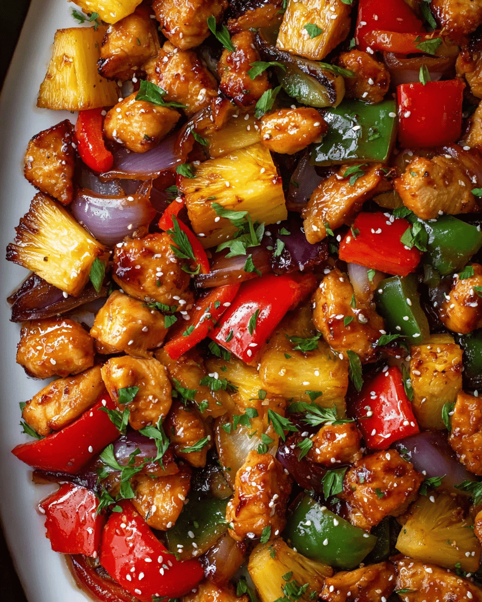 35 Minute Hawaiian Chicken Sheet Pan