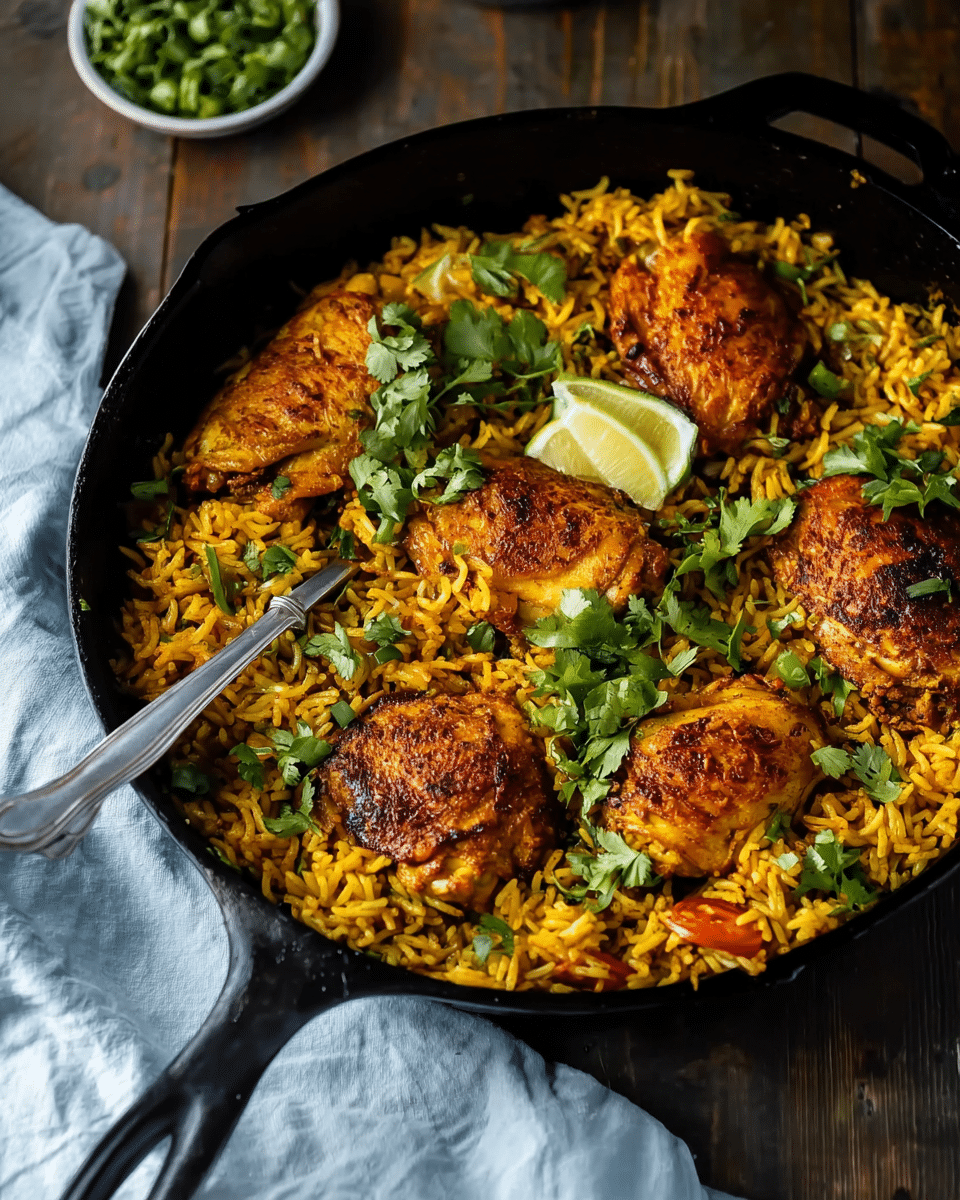 One Pan Tandoori Chicken with Spiced Coconut Rice