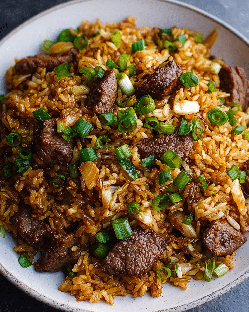 Onion Beef Fried Rice