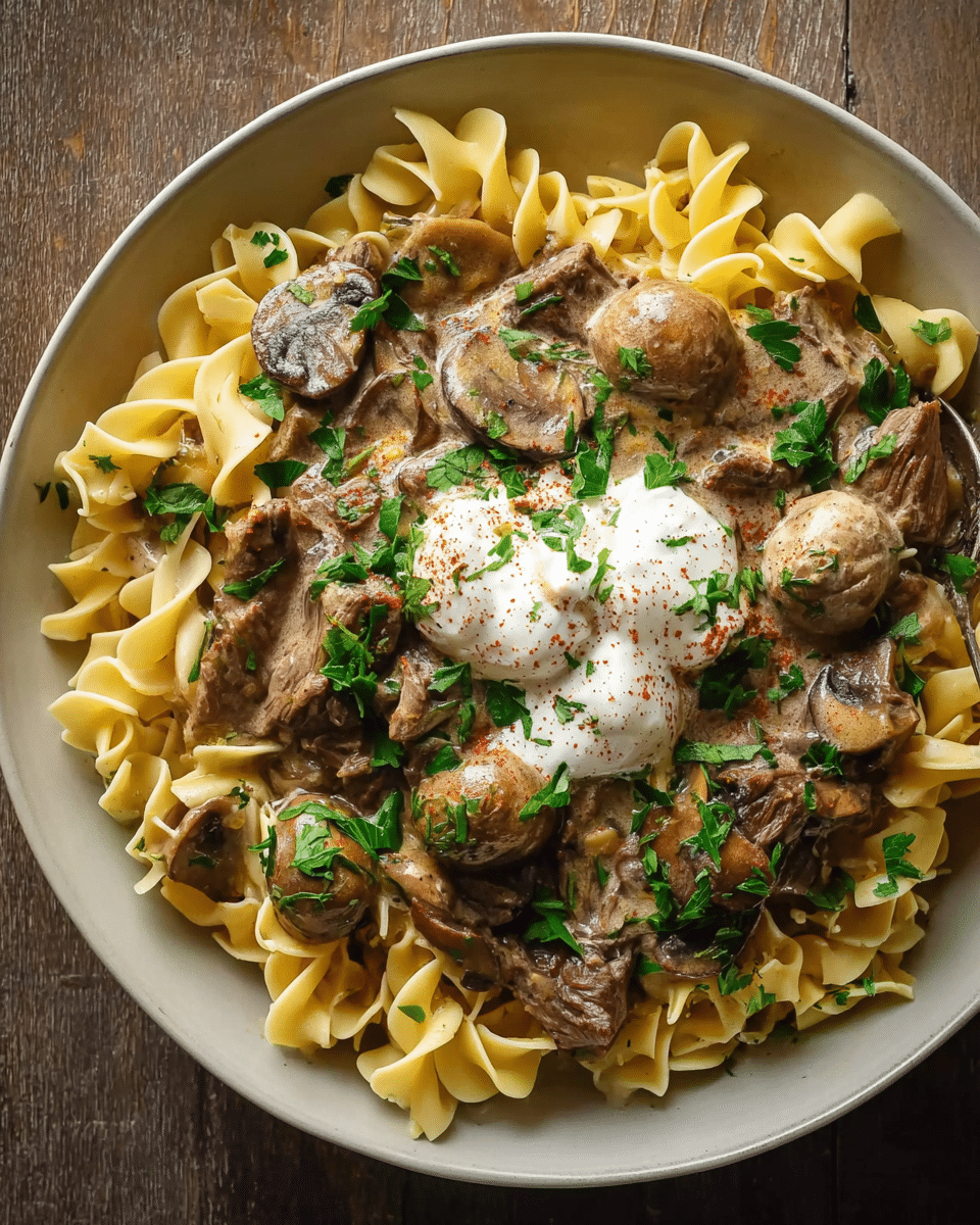 Rustic Beef Stroganoff with Egg Noodles