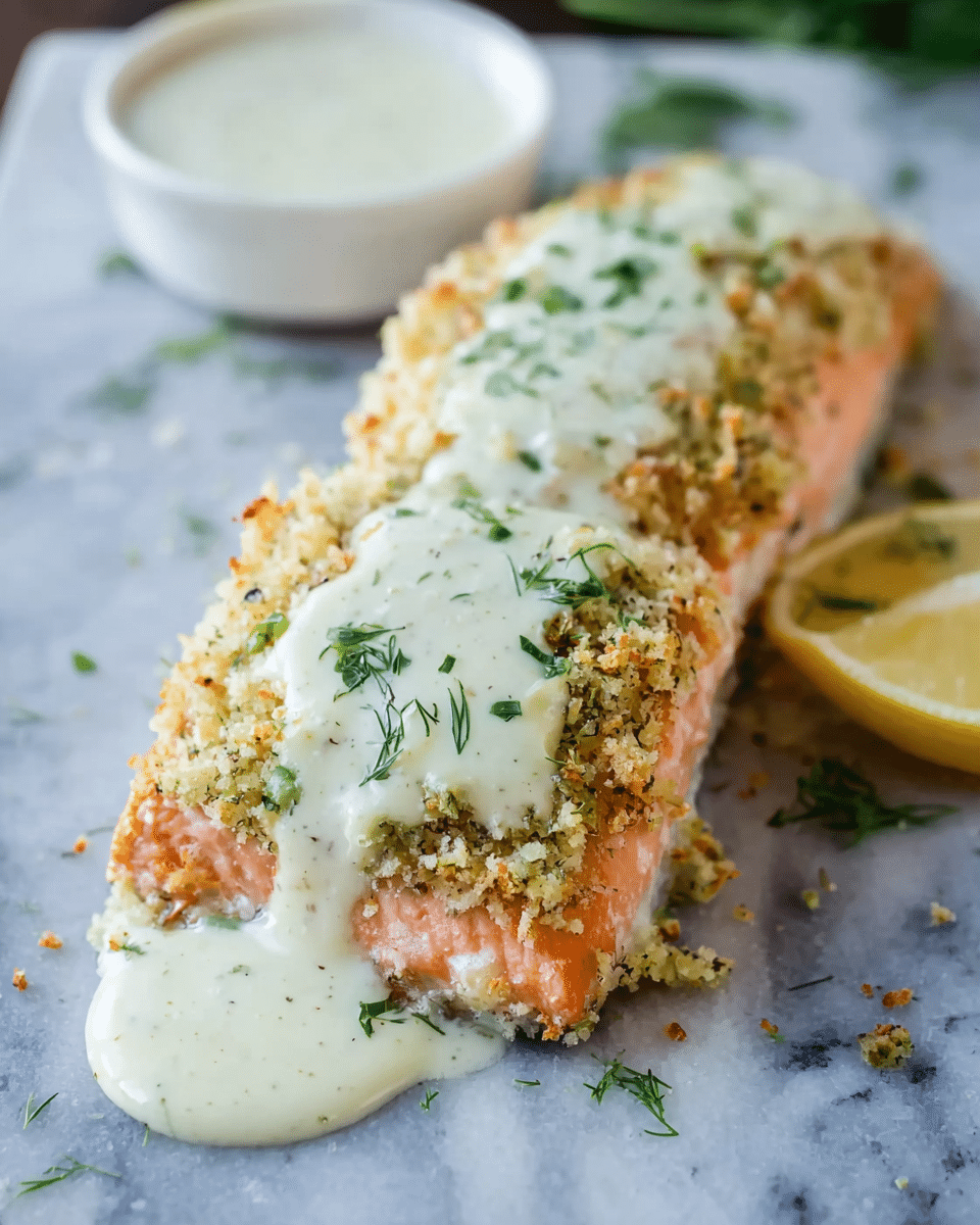 Salmon With A Creamy Dill Mustard Sauce