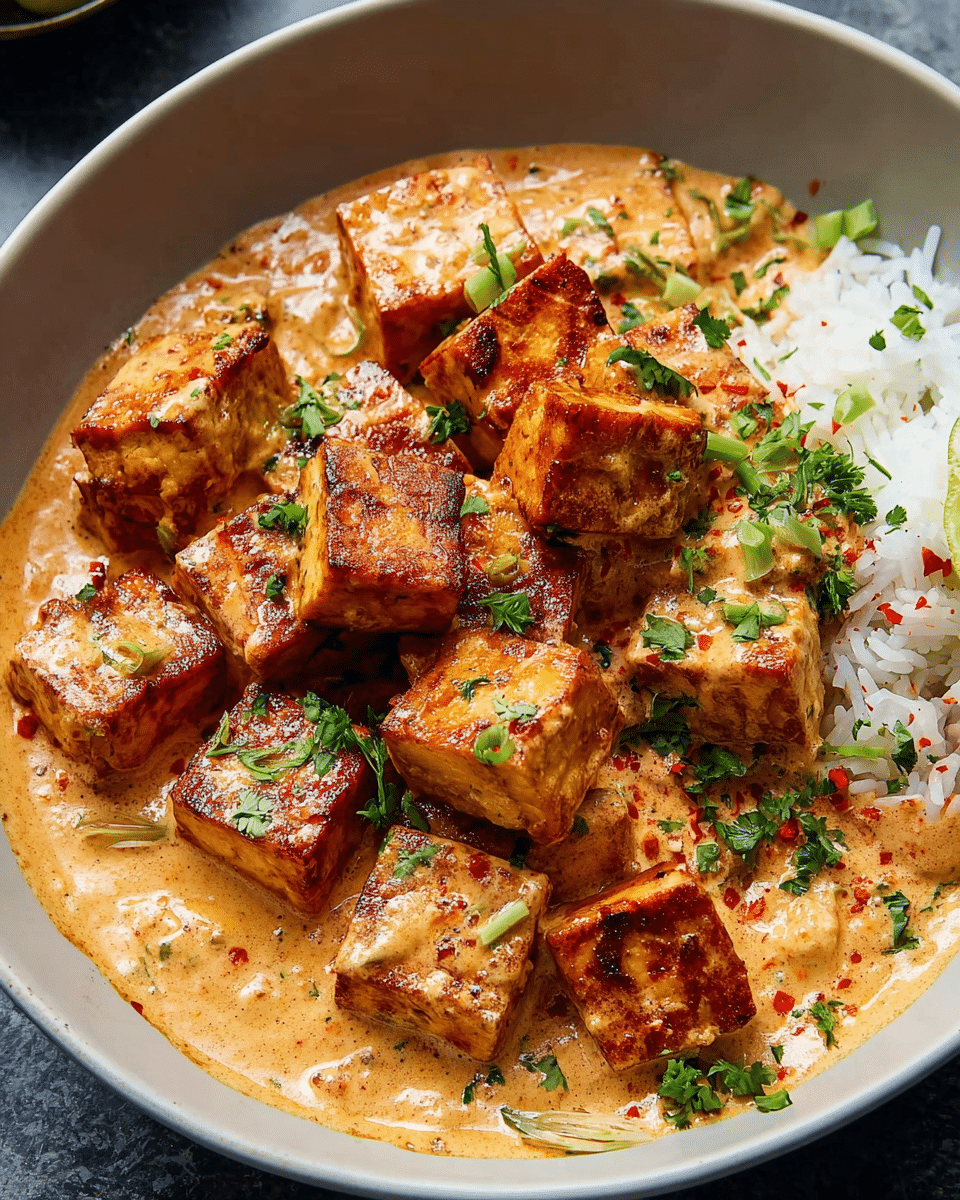 Spicy Tofu with Creamy Coconut Sauce