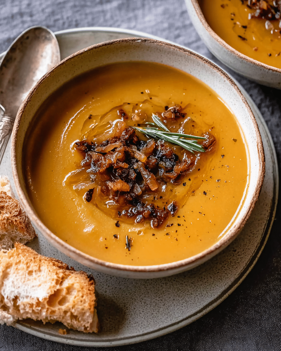 Caramelized Onion Butternut Squash Soup
