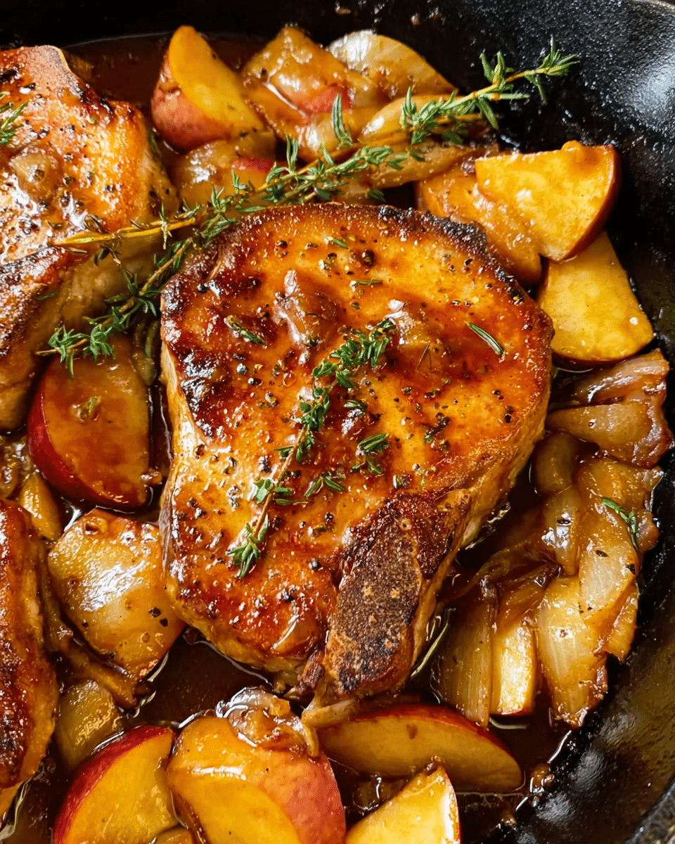Apple Bourbon Pork Chops