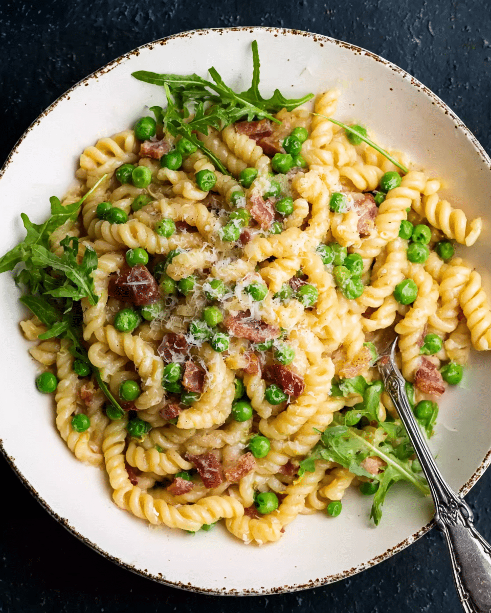 Creamy Pasta with Peas and Pancetta