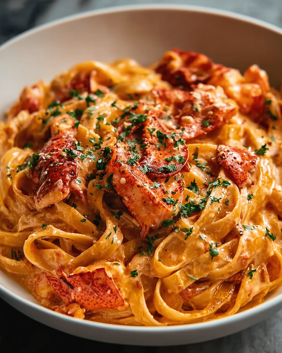 Creamy Tomato and Lobster Pasta