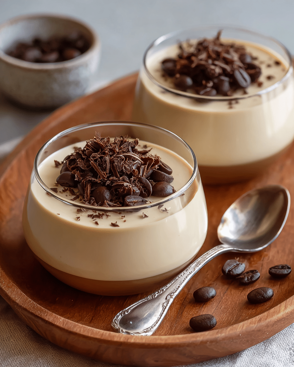 Espresso Panna Cotta with Chocolate Shavings