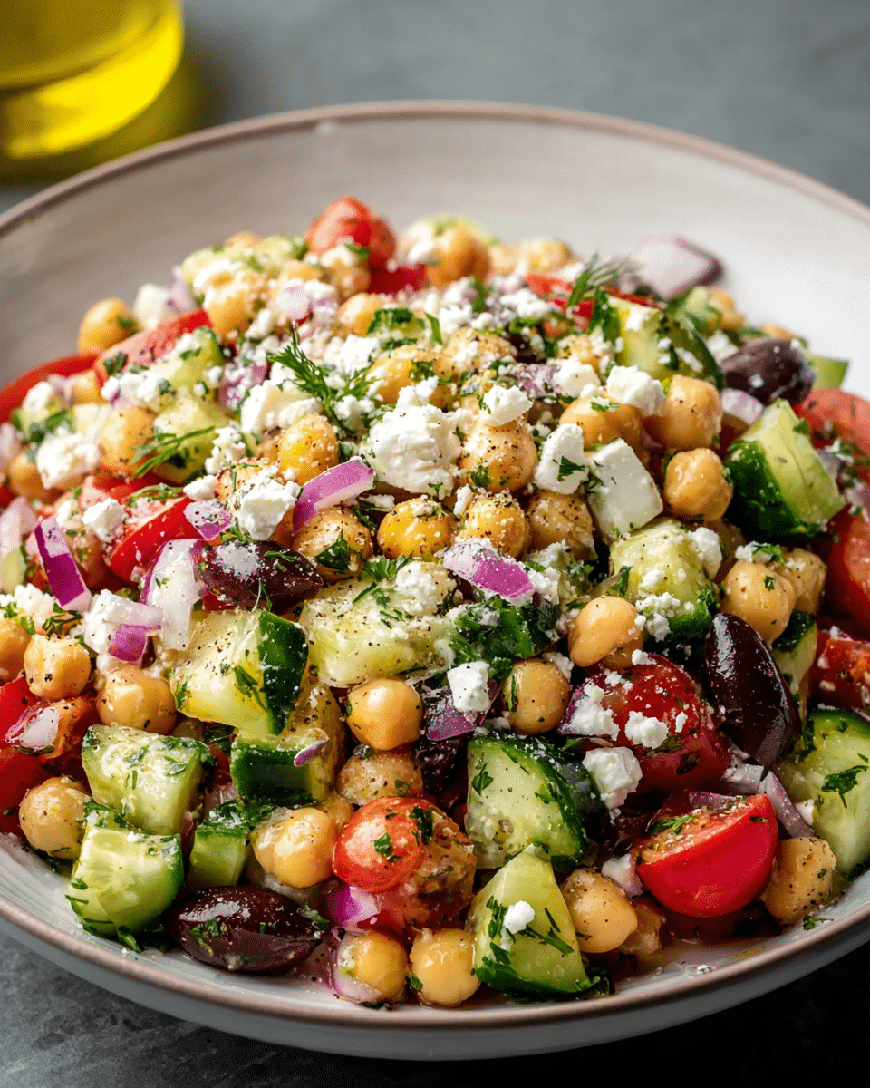 Mediterranean Chickpea Feta Salad
