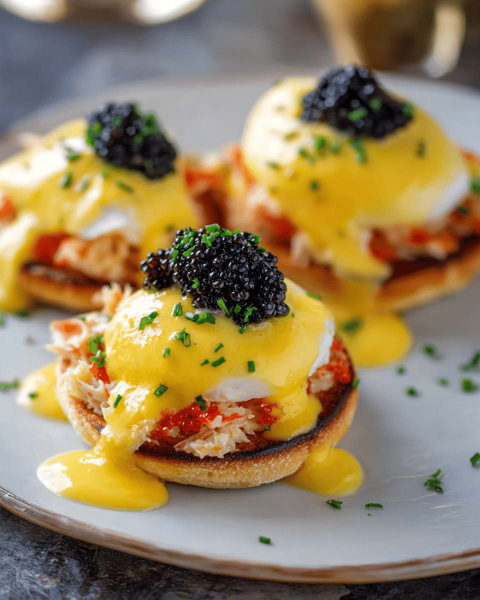 Crab Eggs Benedict with Caviar