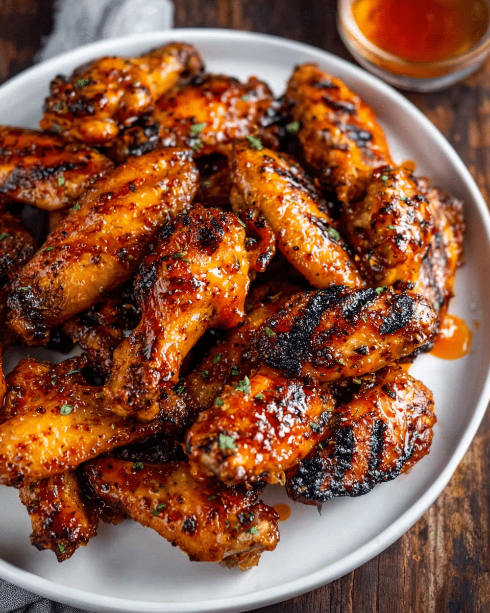 Grilled Wings with Buffalo Hot Honey Wing Sauce
