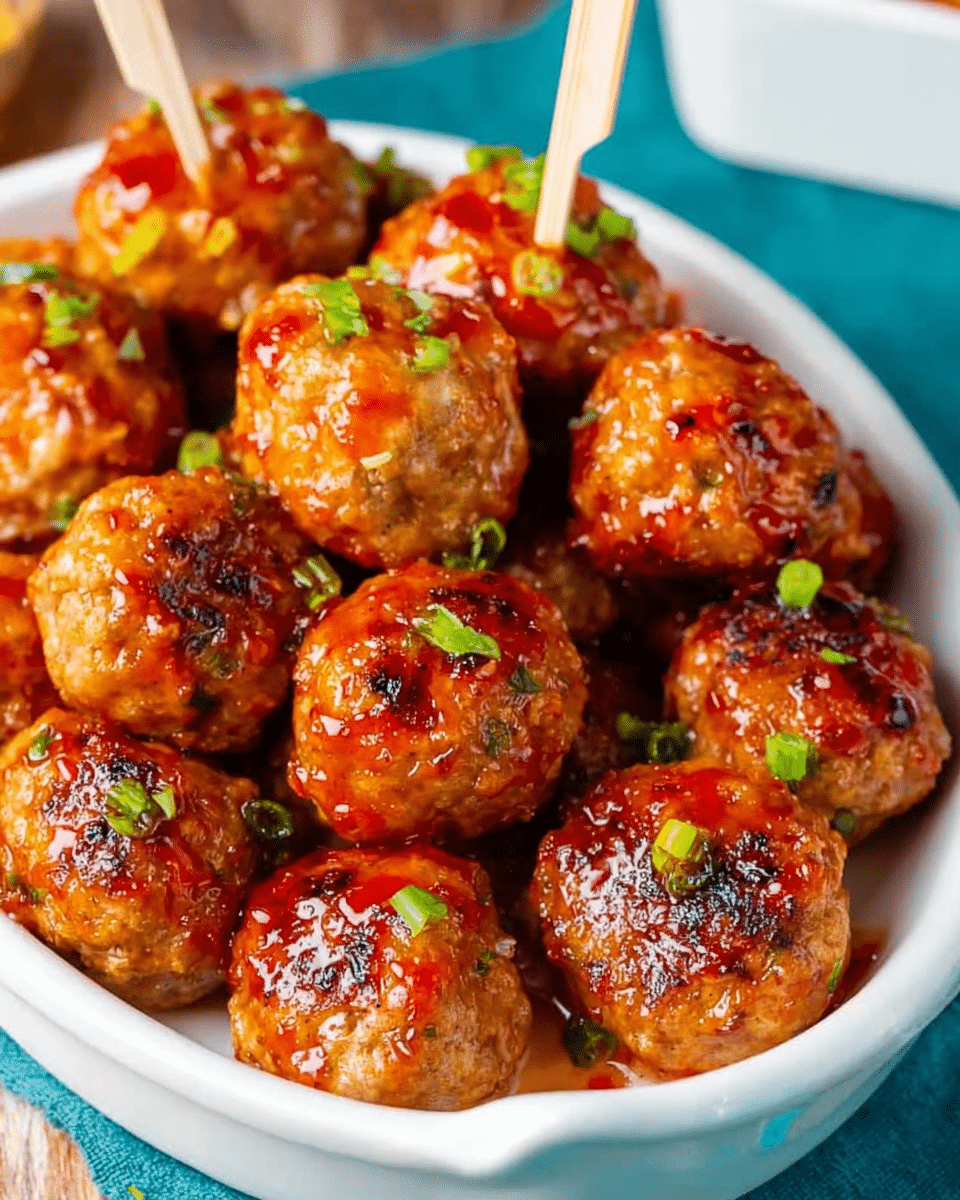 Air Fryer Firecracker Chicken Meatballs