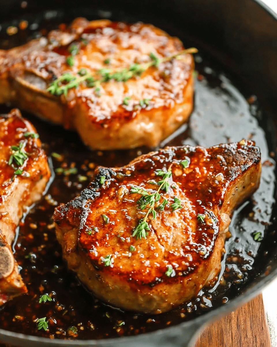 Pork Chops with Sweet and Sour Glaze