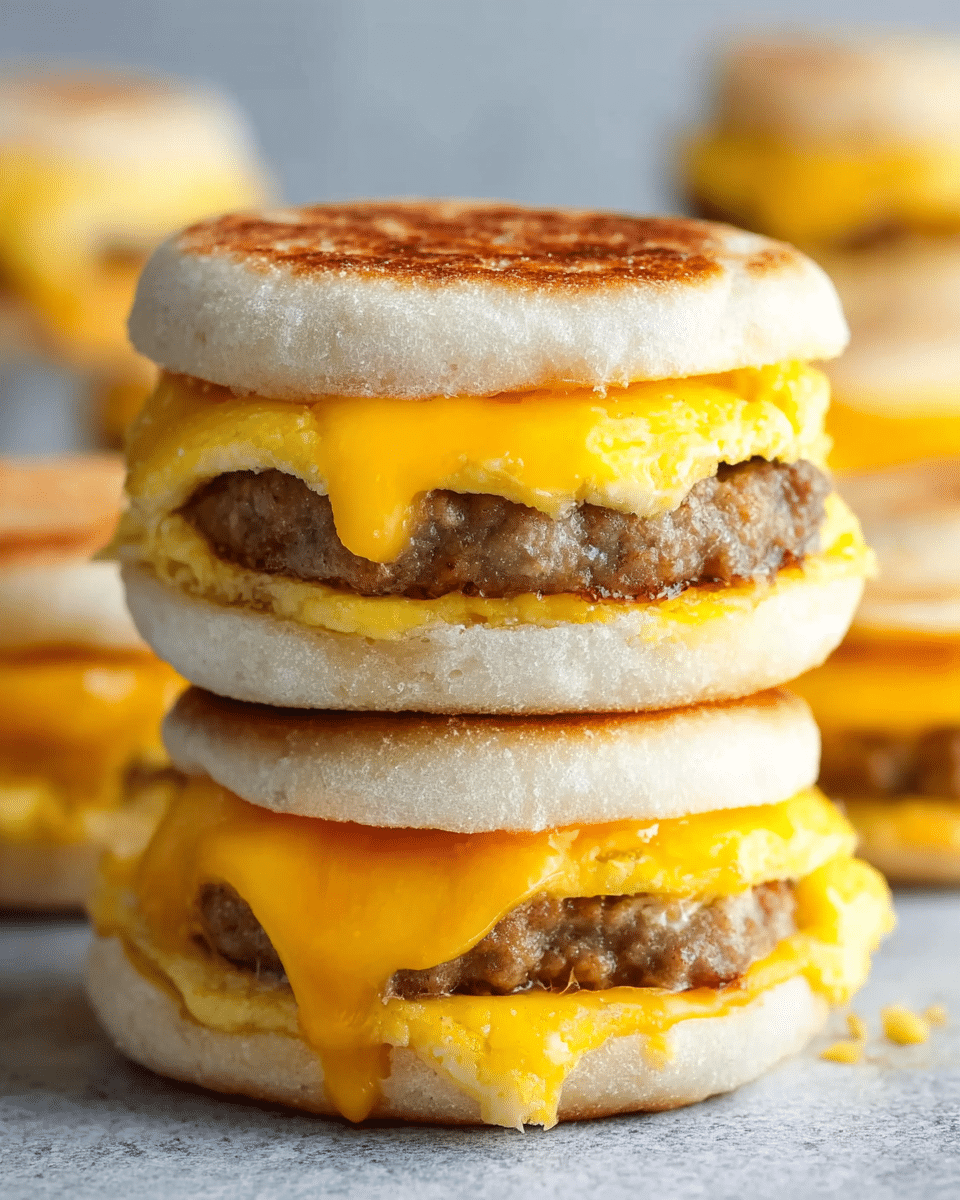 Freezer Sausage, Egg, and Cheese Breakfast Sandwiches
