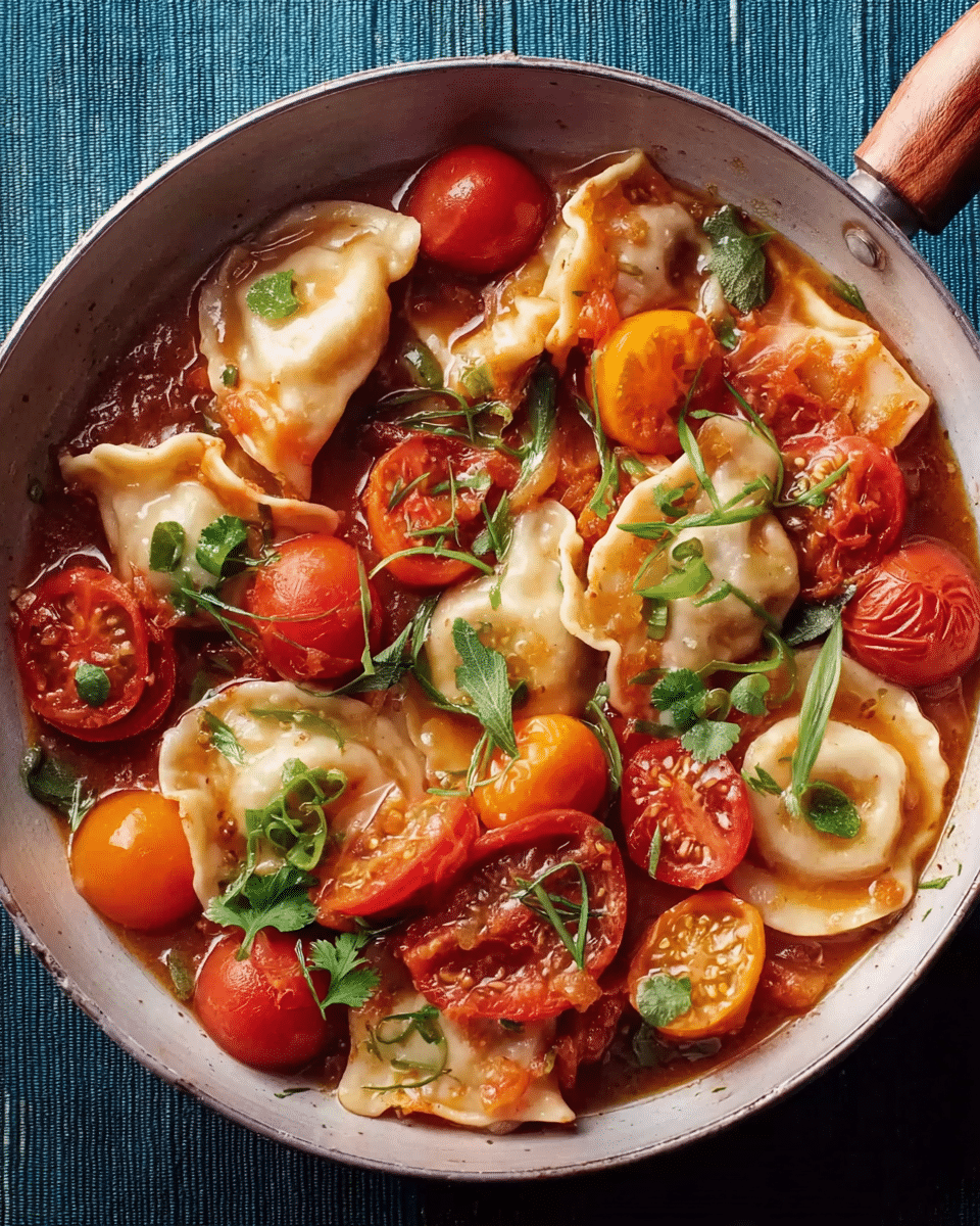 Butter-Braised Tomatoes and Dumplings