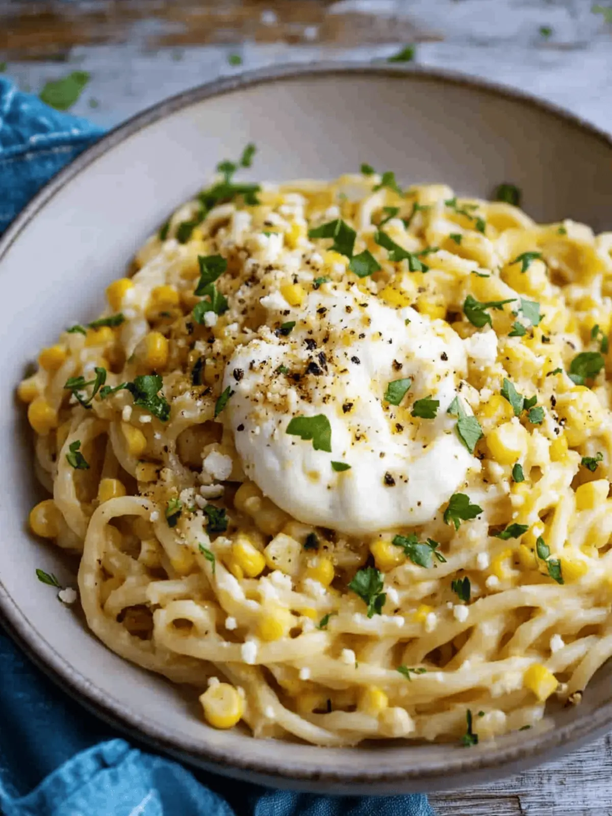 Creamy Corn and Bucatini with Burrata for Summer Indulgence 4 Creamy Corn and Bucatini with Burrata