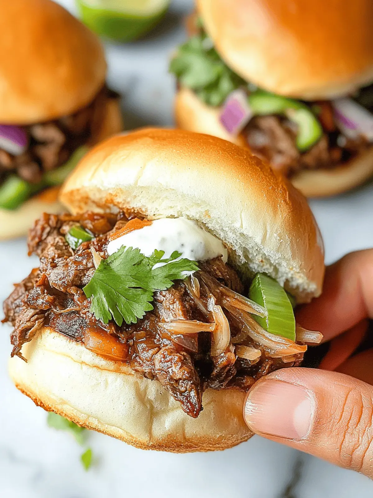 Irresistible Beef Birria Sliders with Cheese and Zesty Toppings
