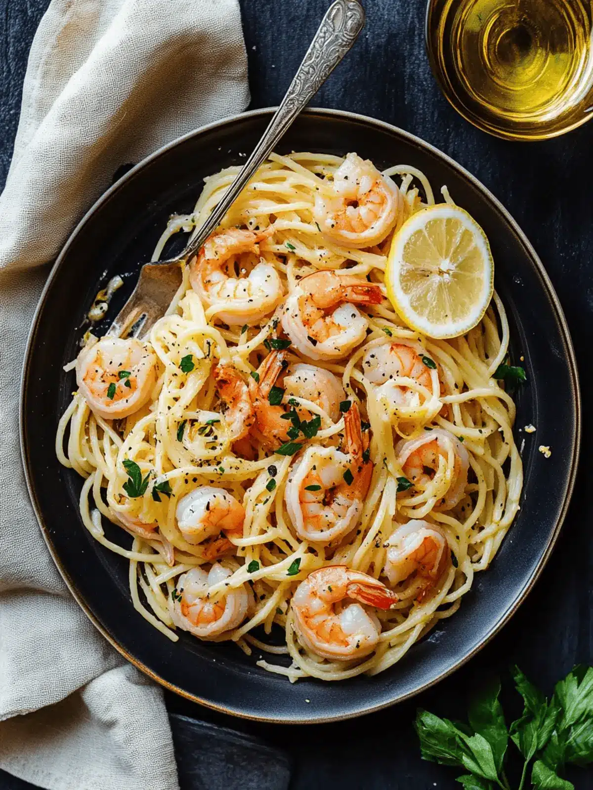 Lemon Garlic Shrimp Pasta