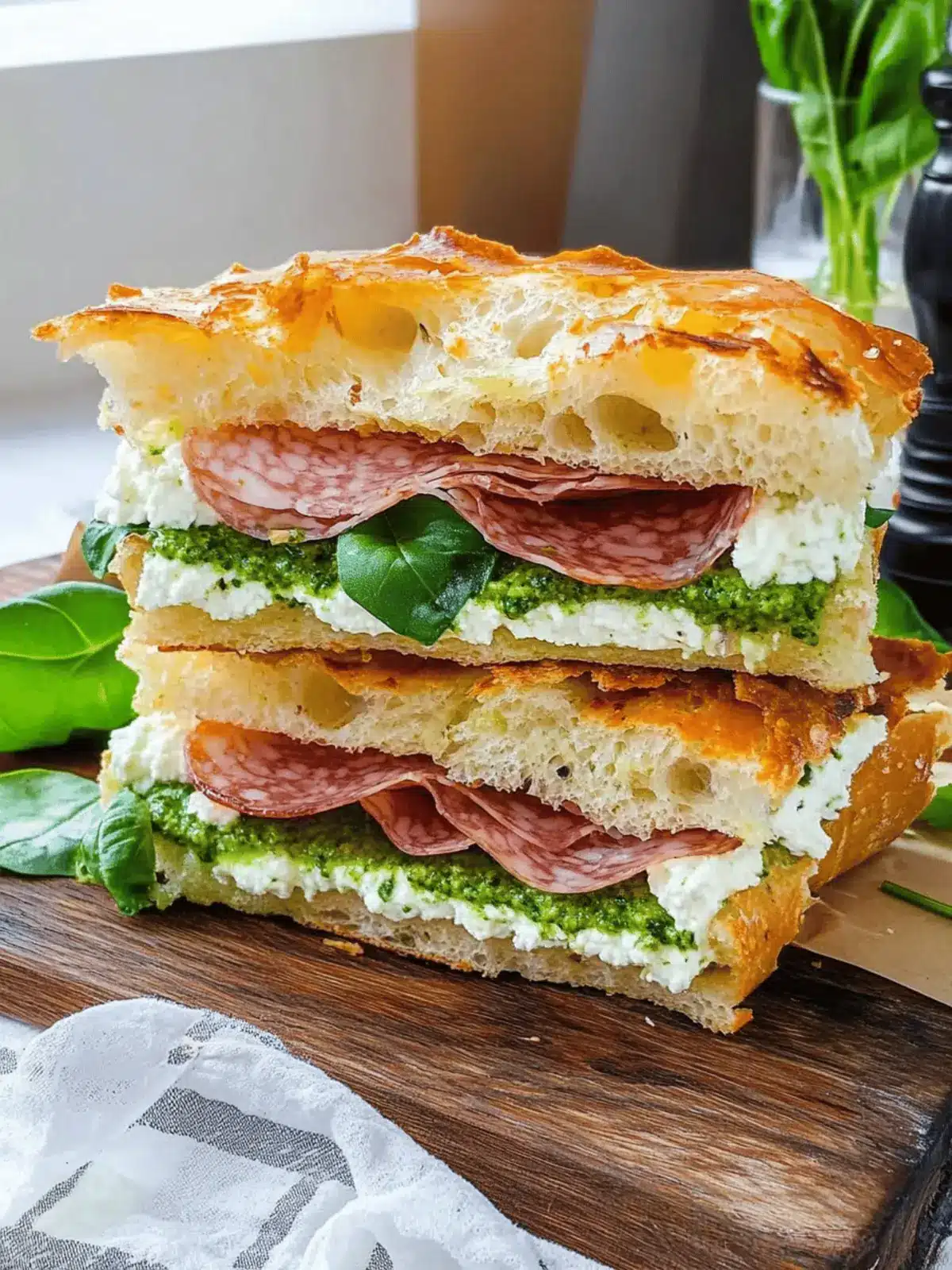 Savory Pesto & Prosciutto Italian Focaccia Sandwich Magic 4 Savory Pesto & Prosciutto Italian Focaccia Sandwich Magic