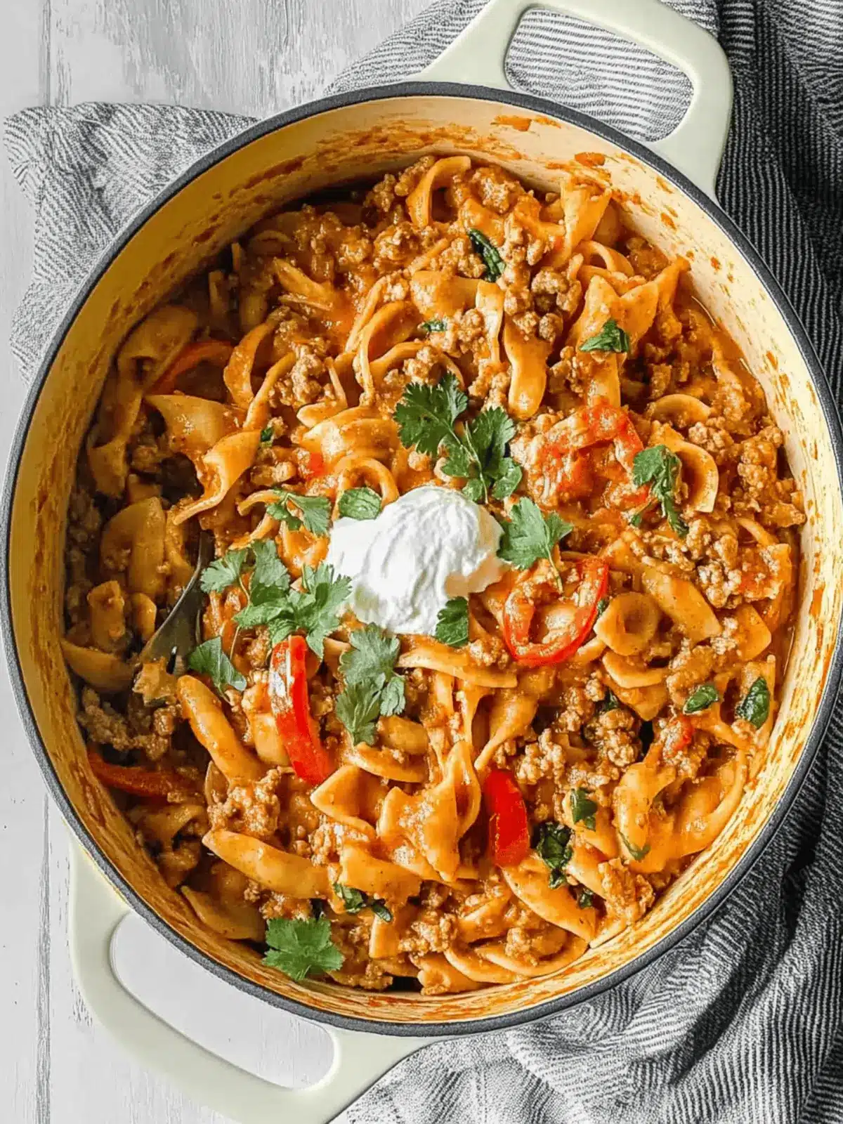 One Pot Ground Chicken Fajita Pasta for Effortless Comfort Cooking