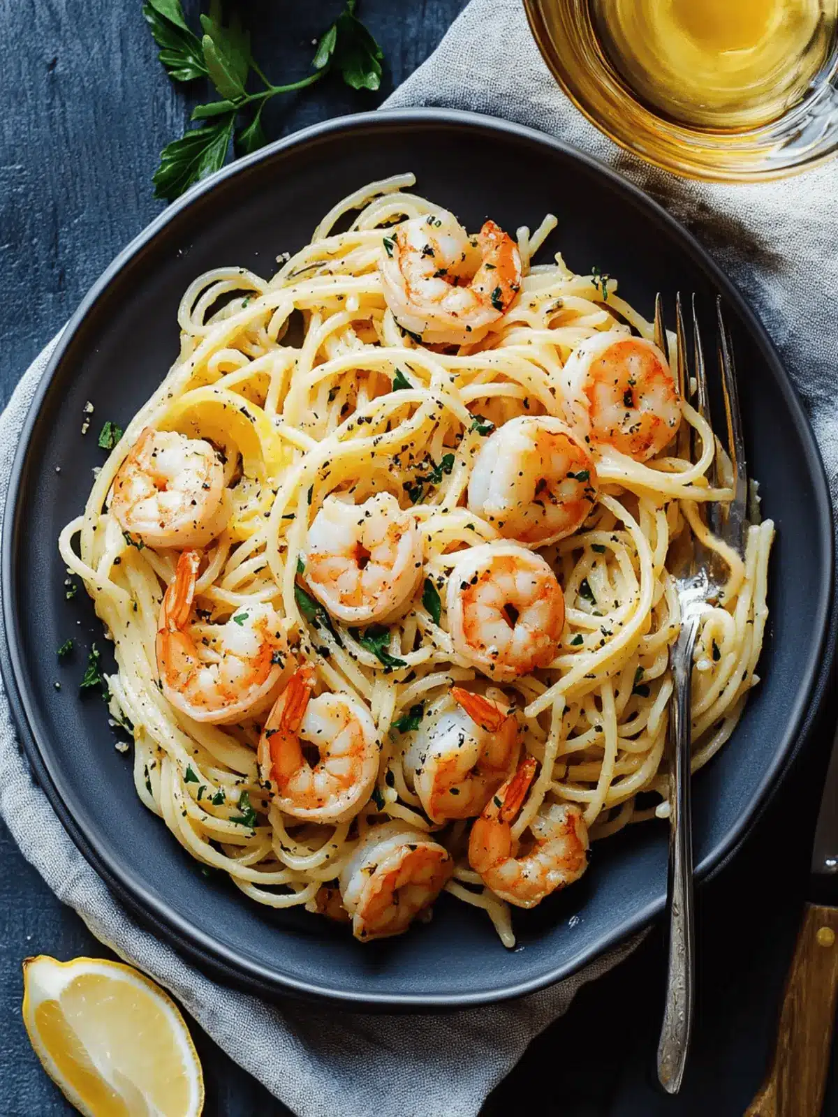 Lemon Garlic Shrimp Pasta