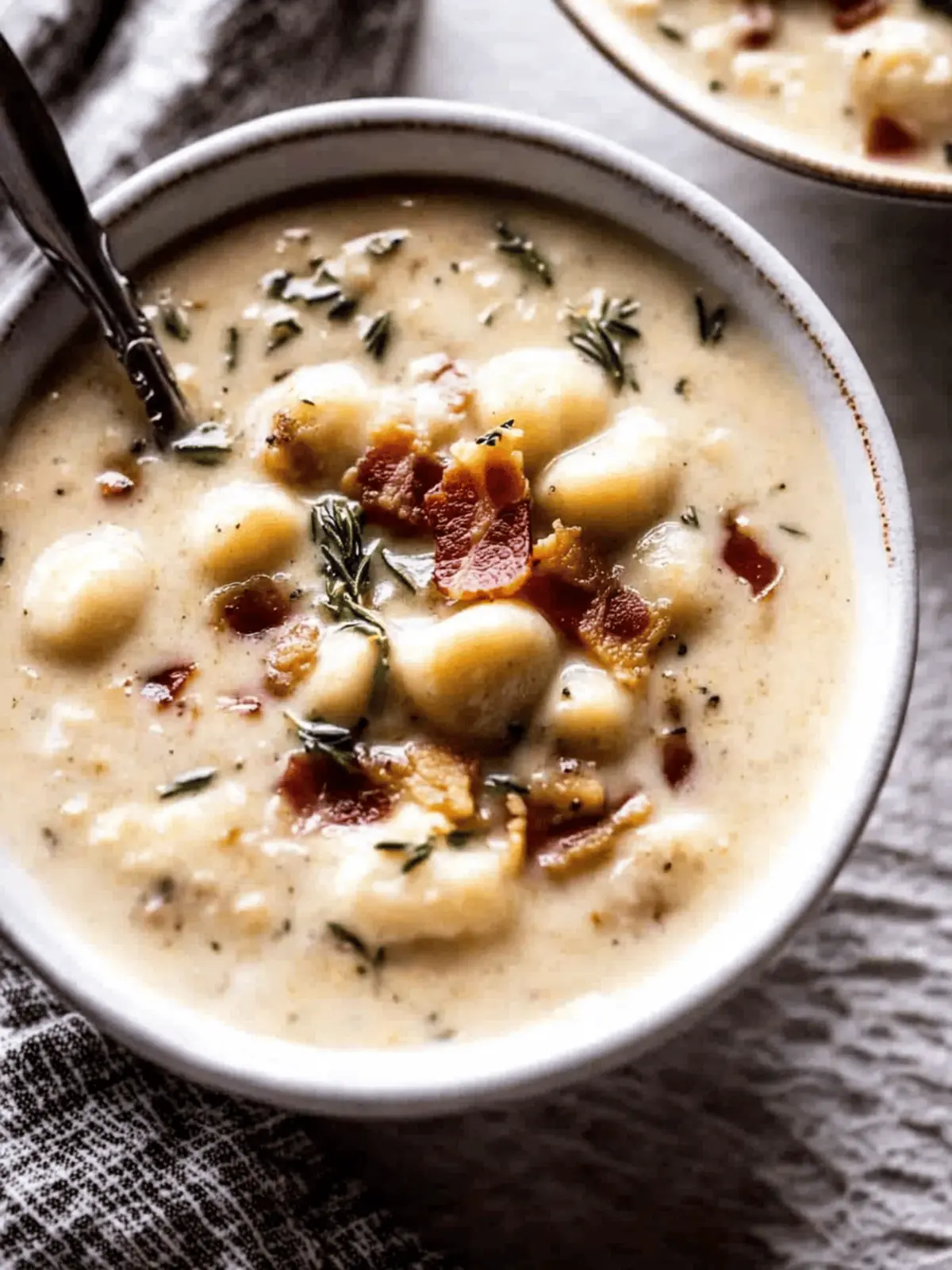 Creamy Gnocchi Soup with Rosemary Bacon