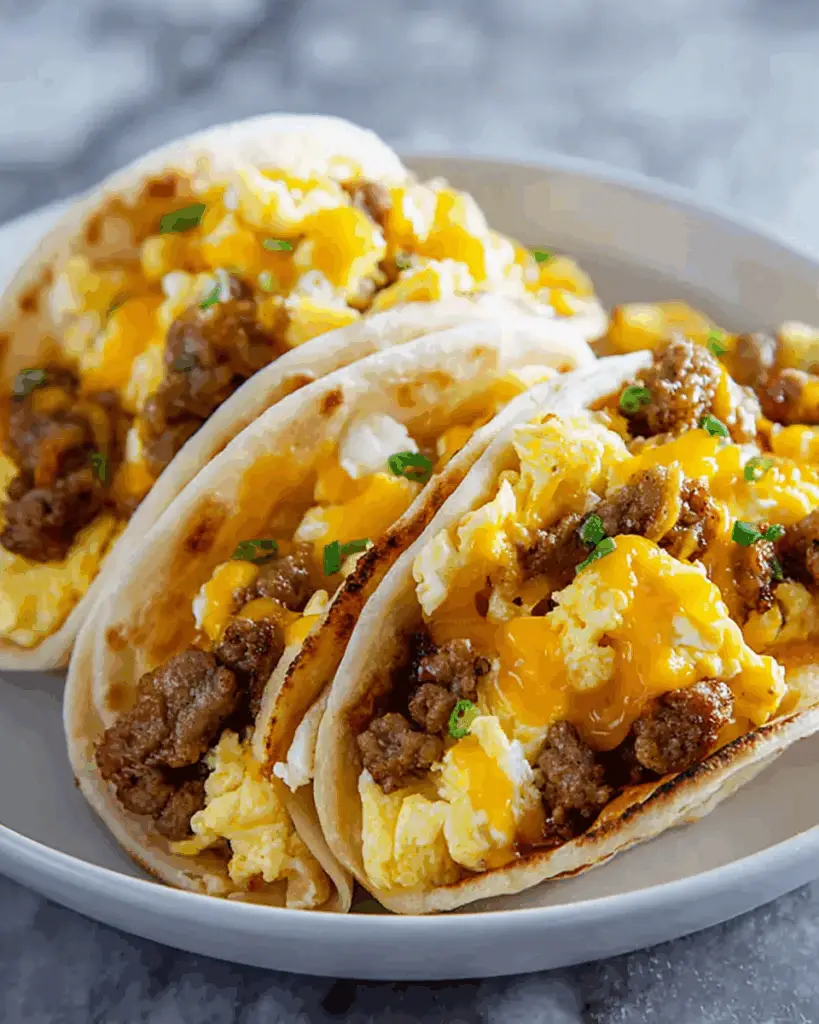 Sausage and Egg Pancake Tacos