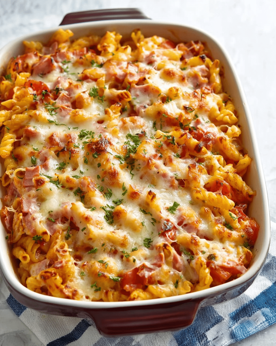 Ham and Tomato Baked Pasta