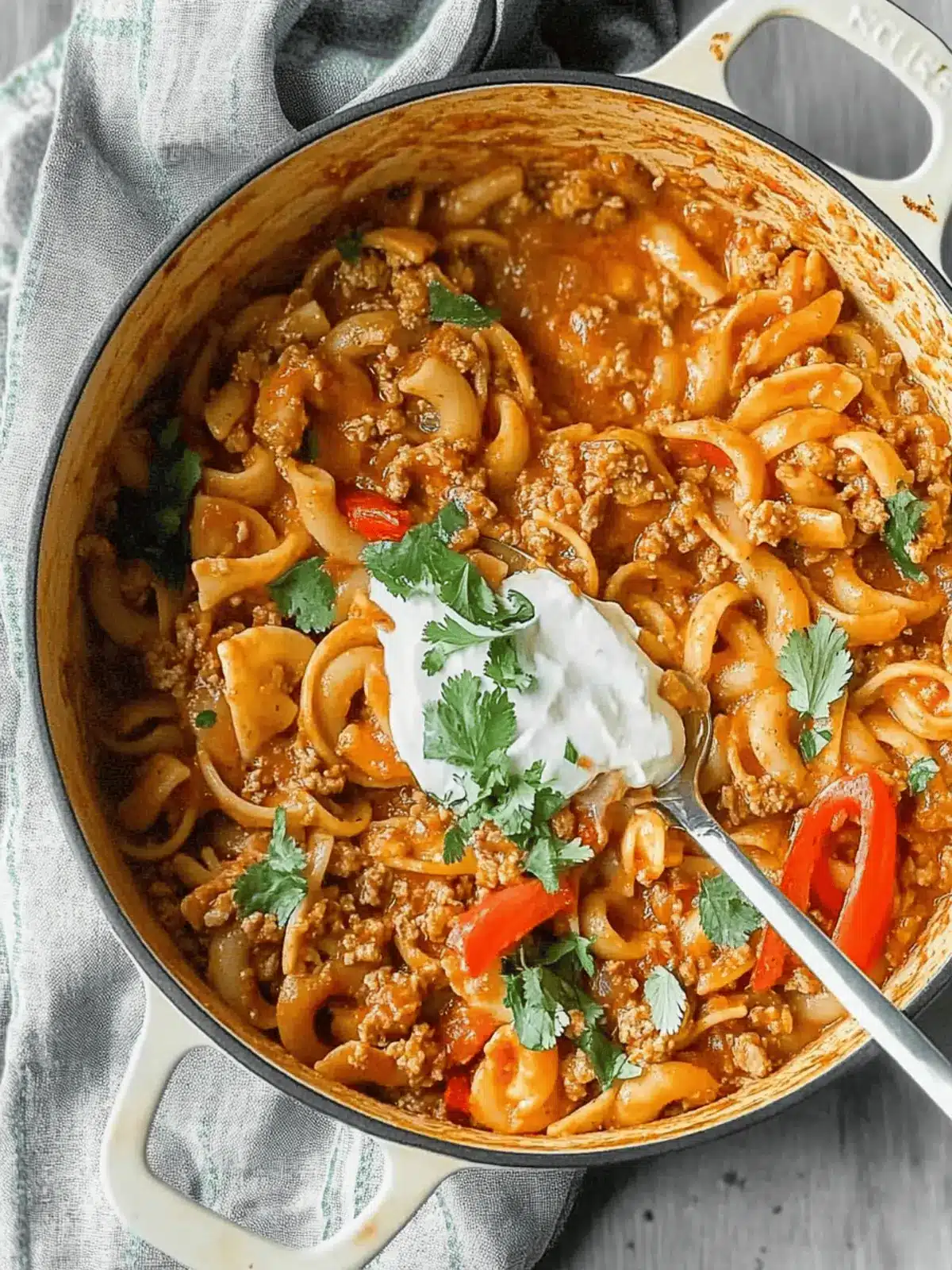 One Pot Ground Chicken Fajita Pasta for Effortless Comfort Cooking
