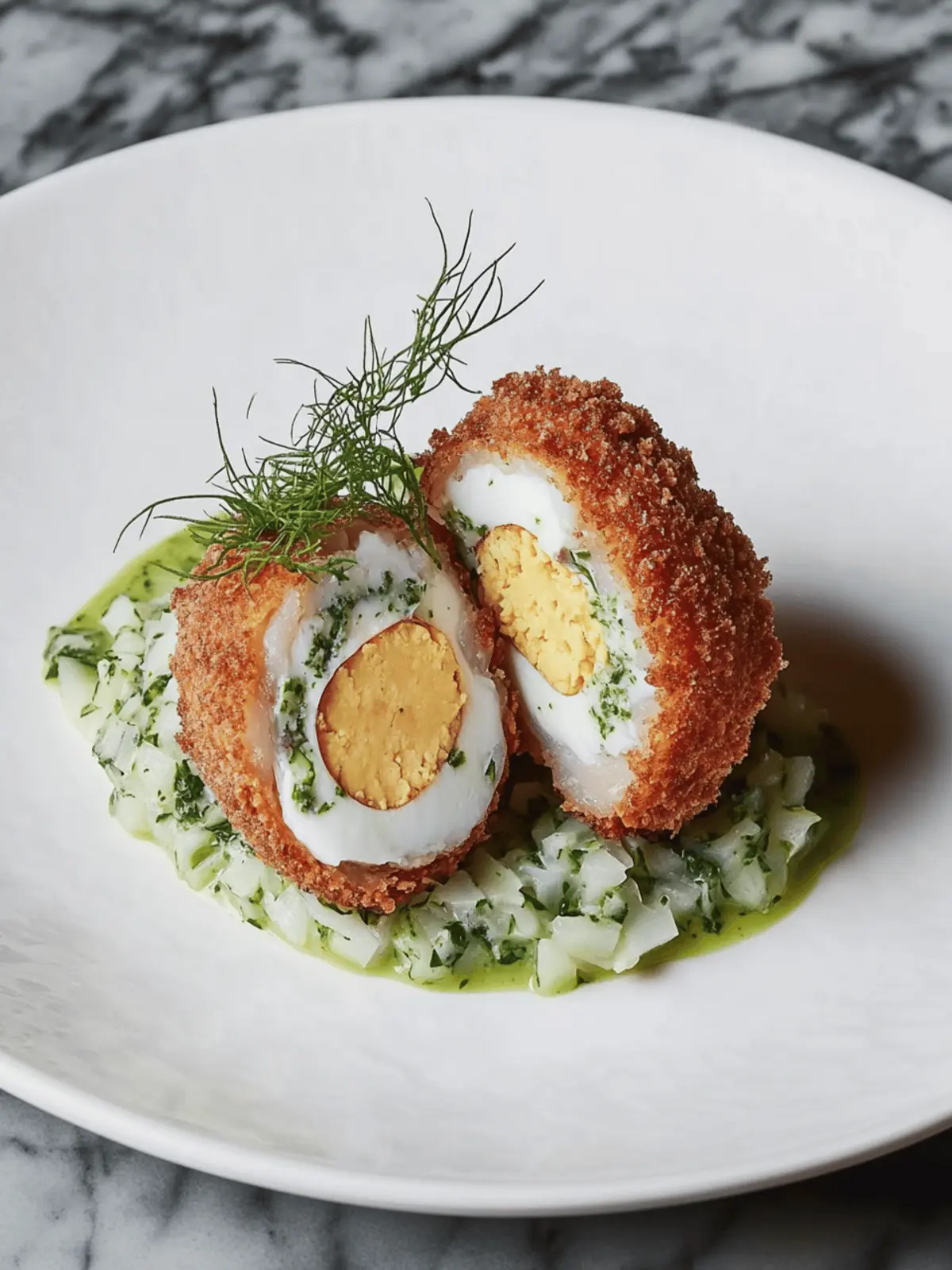 Lobster Scotch Egg With Celeriac Slaw And Lovage Mayonnaise