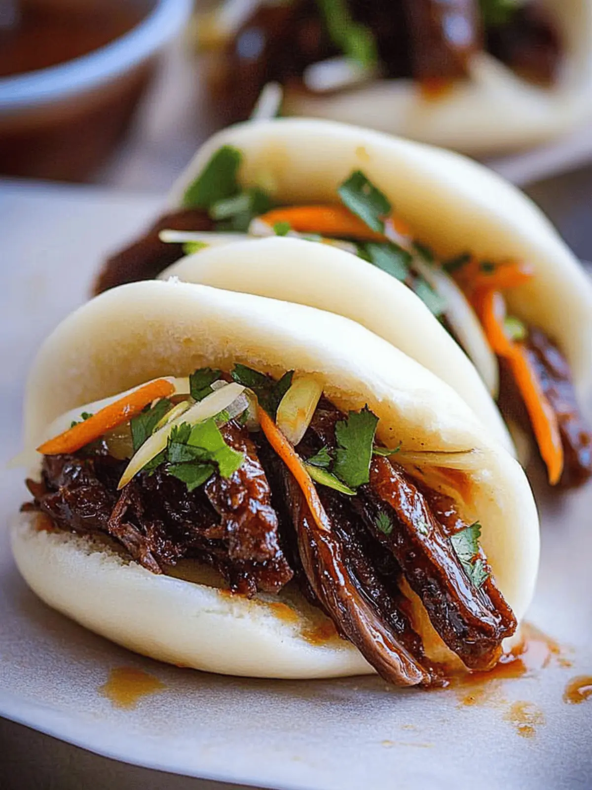 Sticky, Spicy Soy & Ginger Boneless Short Rib Bao Buns