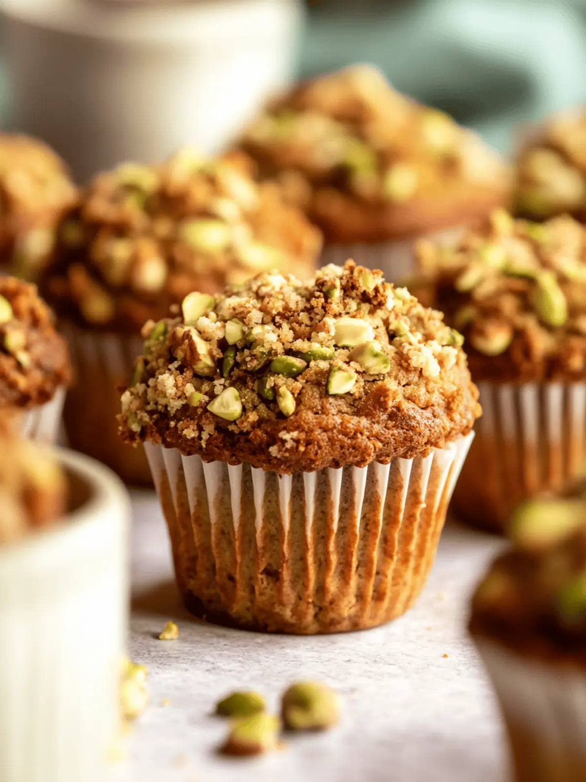 Irresistible Pistachio Muffins With Pistachio Crumble Topping 4 Pistachio Muffins With Pistachio Crumble Topping