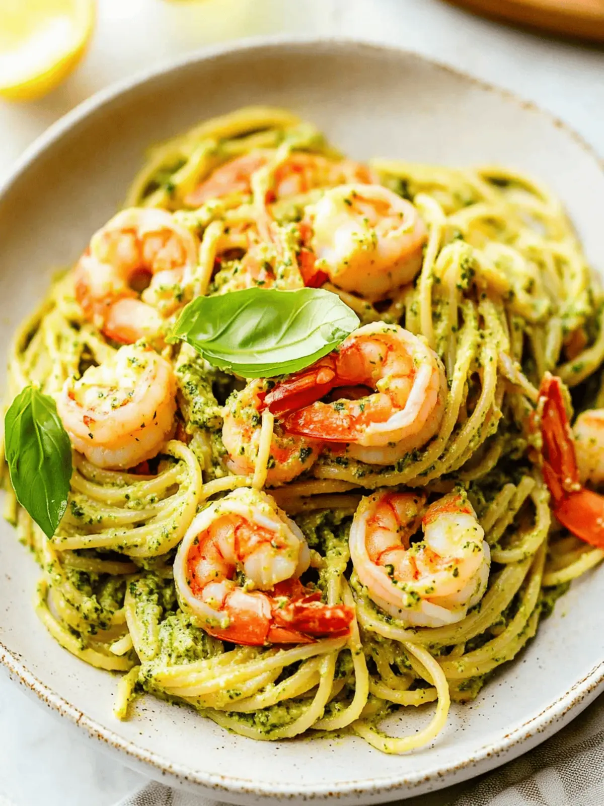 25-Minute Shrimp Pesto Pasta