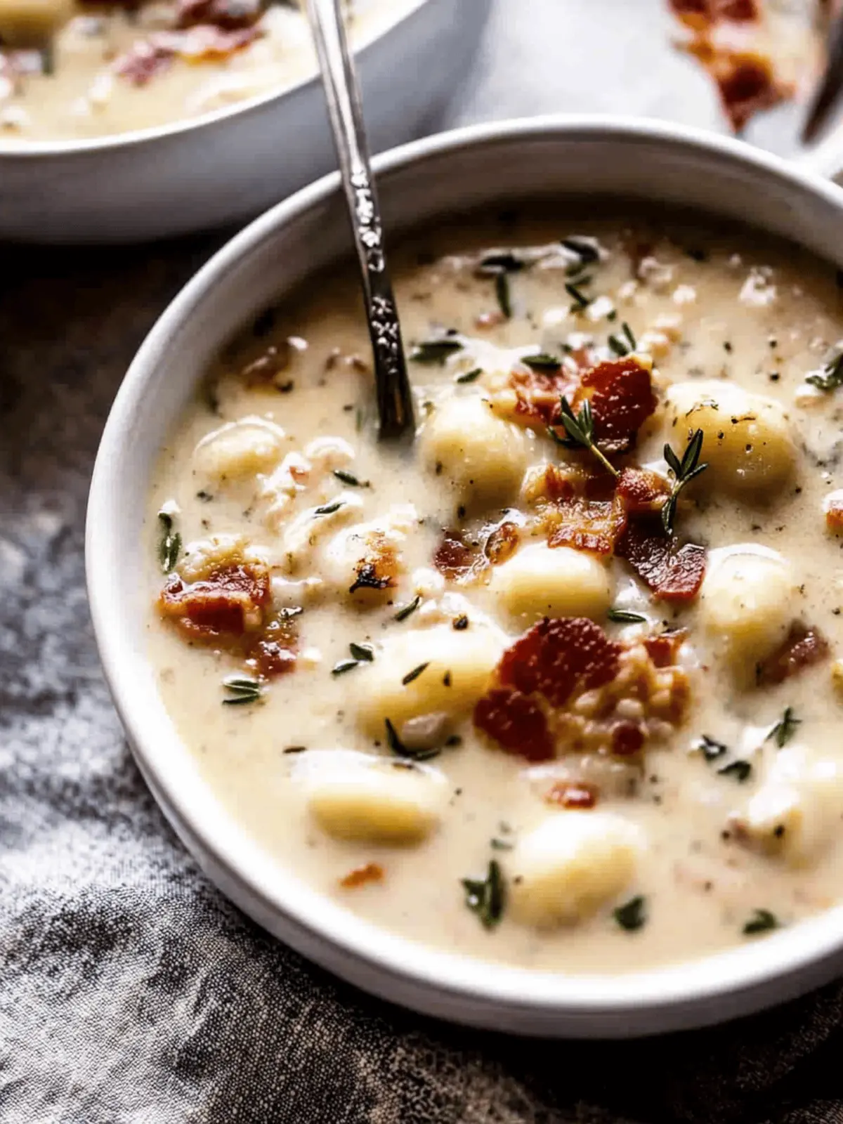 Creamy Gnocchi Soup with Rosemary Bacon