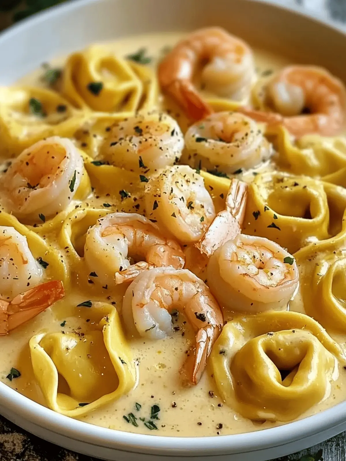 Shrimp Tortellini in Lemon Garlic Cream Sauce