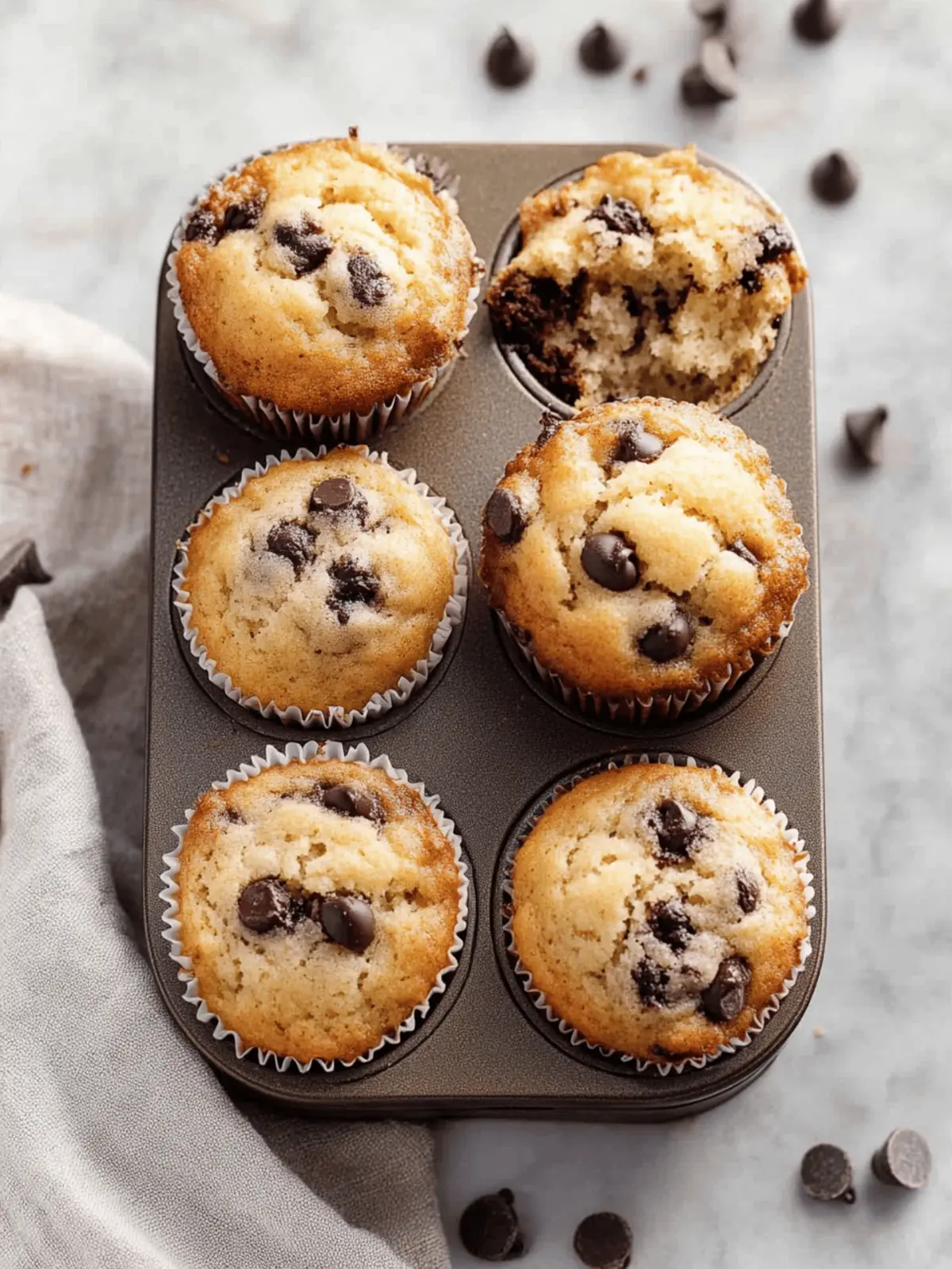 Fluffy Chocolate Chip Muffins to Brighten Your Morning 3 Fluffy Chocolate Chip Muffins