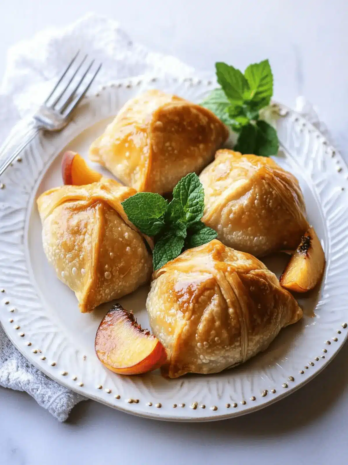 Flaky Peach Dumplings