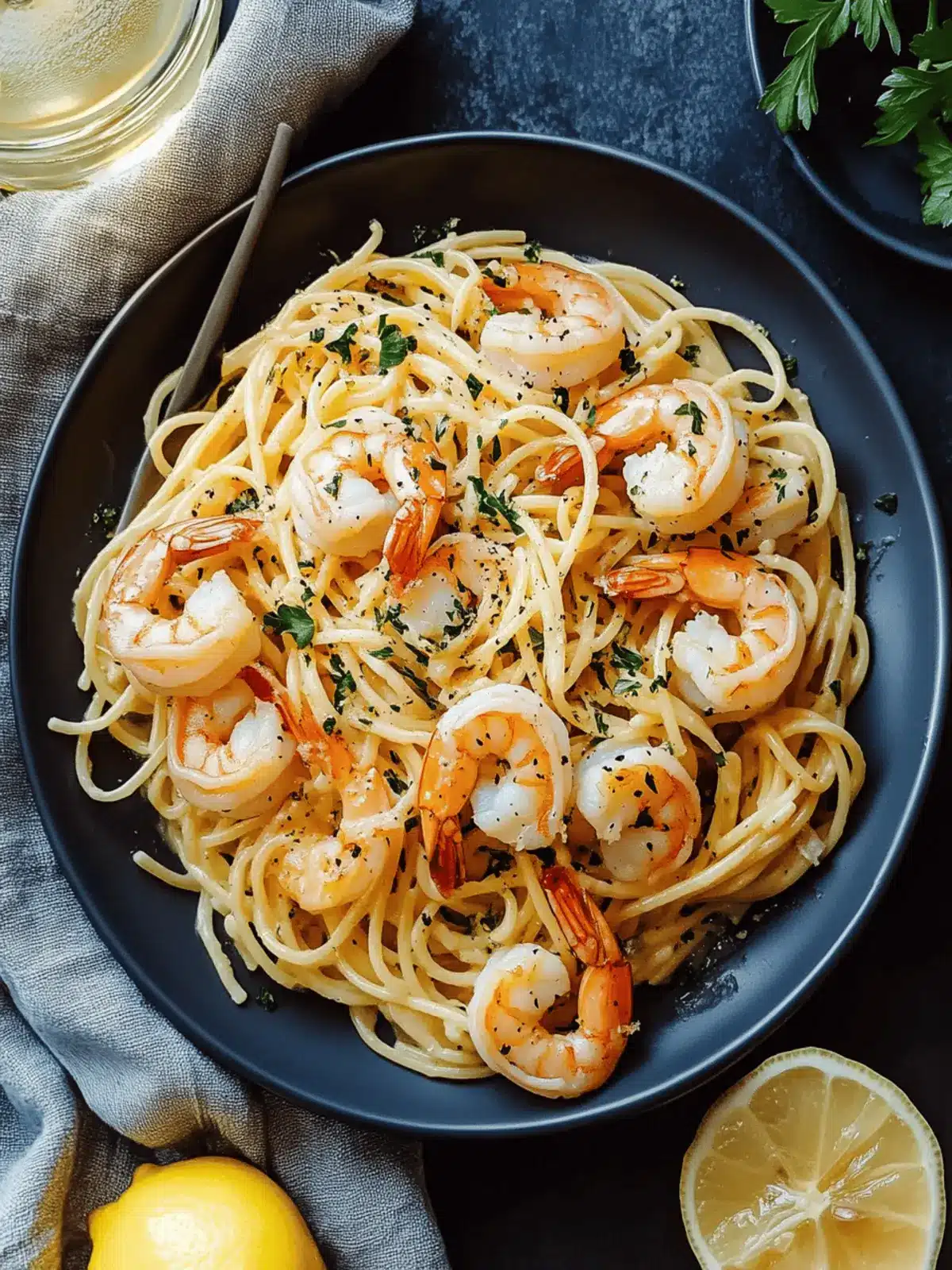 Lemon Garlic Shrimp Pasta