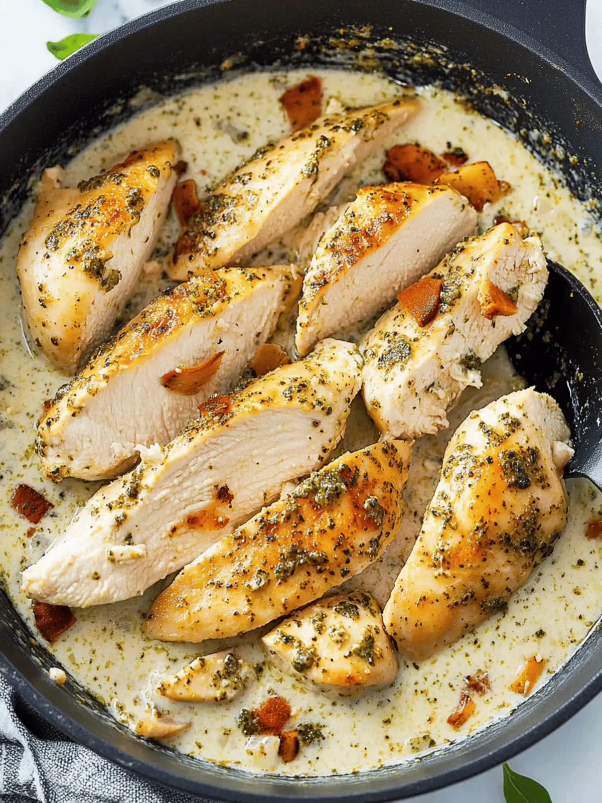 Creamy Garlic Pesto Chicken