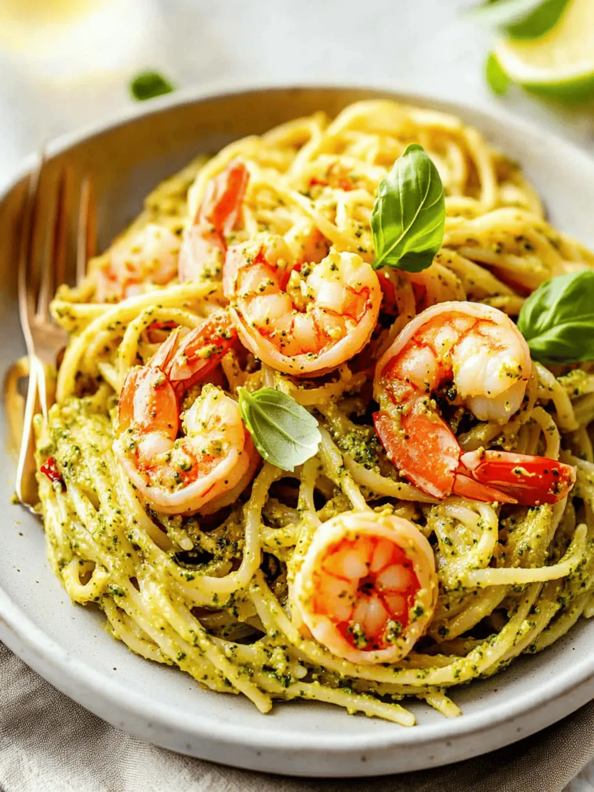 25-Minute Shrimp Pesto Pasta