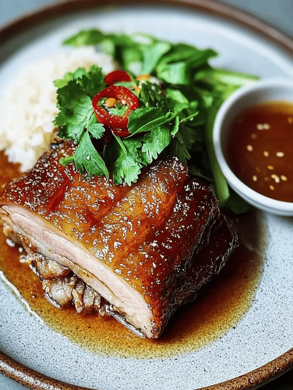 Crispy Pork Belly with Asian Style Caramel Sauce