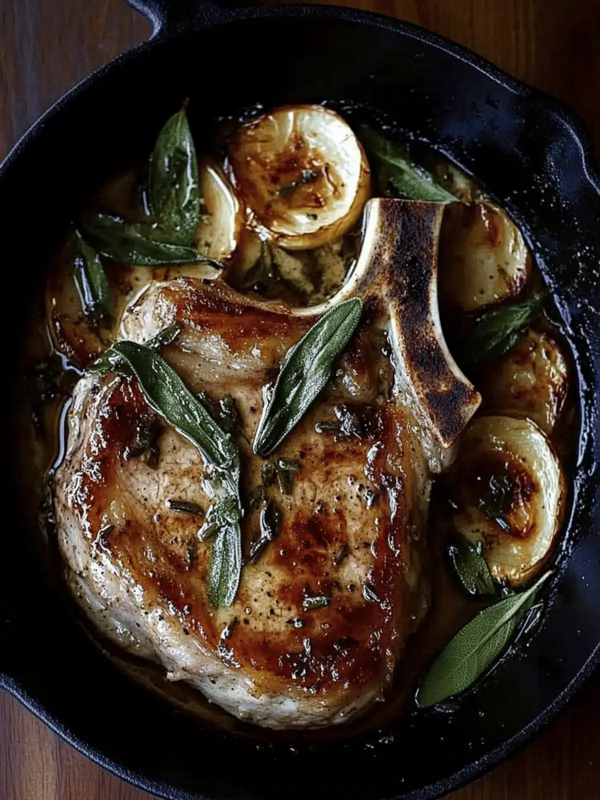Pork Chops with Sage Butter Sauce