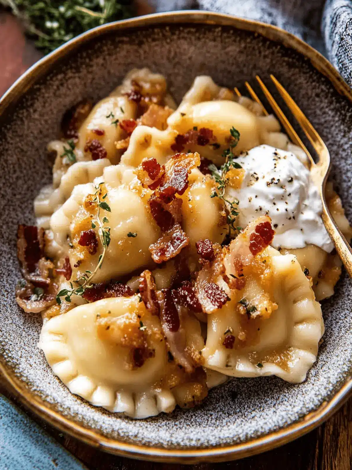 Sweet Potato Cheddar Pierogi with Bacon Bits for Cozy Nights