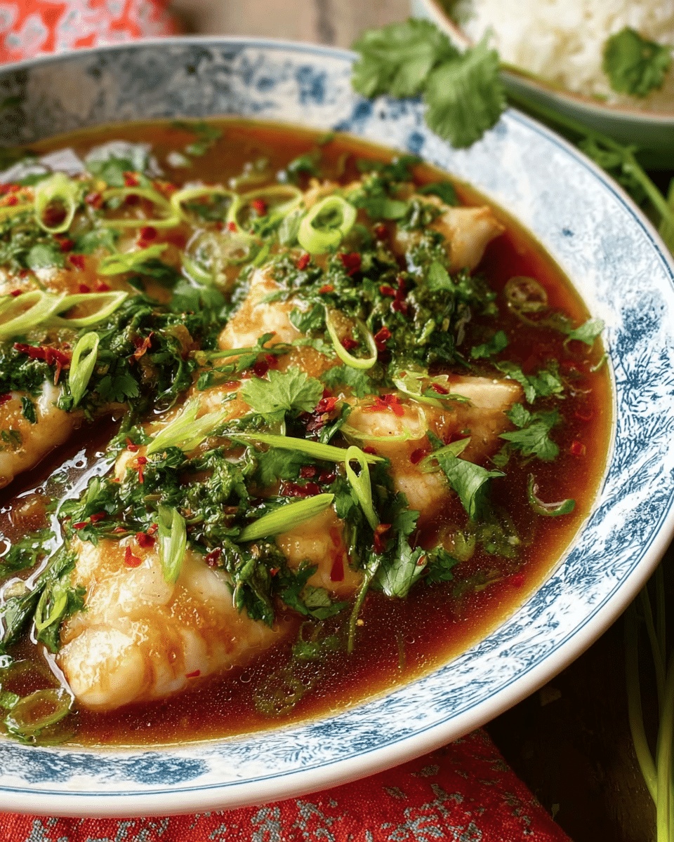 White Fish Fillets with Ginger and Soy