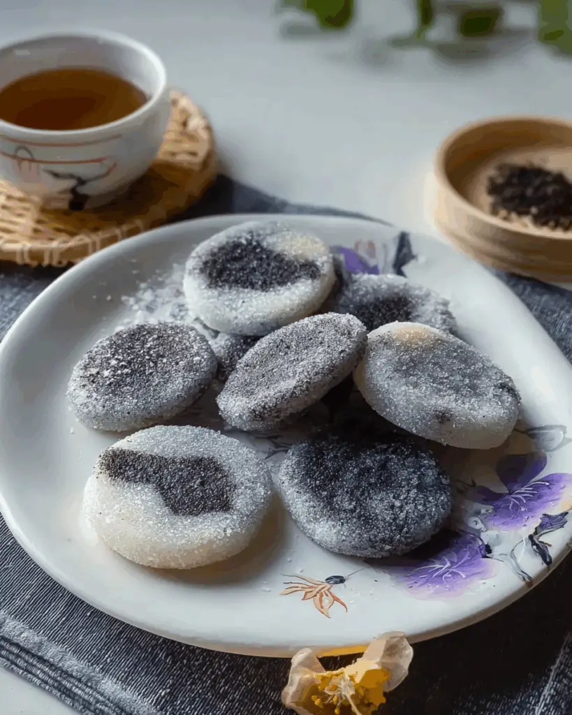 Sweet Black Sesame Glutinous Rice Cakes